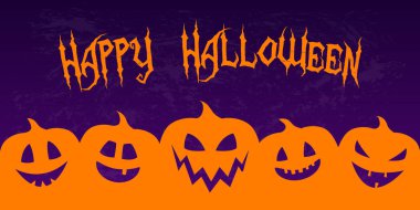 Komik kabak fener ile Cadılar Bayramı için korkutucu afiş. Vektör.