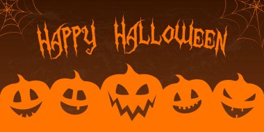 Komik kabak fener ile Cadılar Bayramı için korkutucu afiş. Vektör.