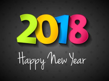 Mutlu yeni yıl 2018 - poster tebrik ile. Vektör.