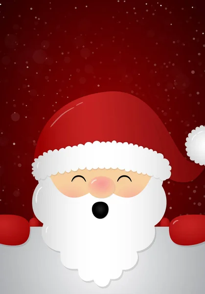 Cantando Papai Noel Fundo Vermelho Com Copyspace Vetor —  Vetores de Stock