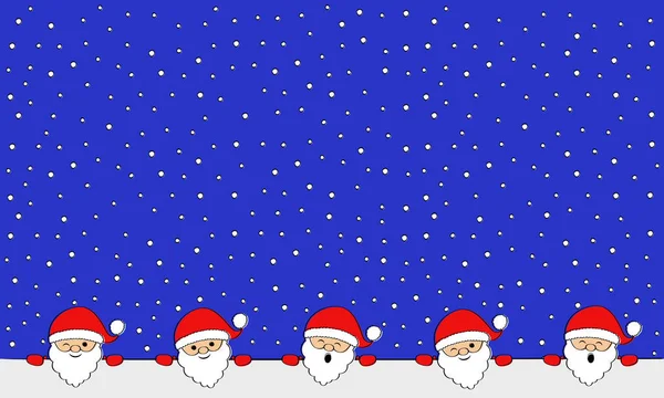 Fundo Com Desenhos Animados Engraçados Papai Noel Vetor — Vetor de Stock
