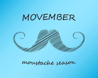 Movember - afiş bıyıklı. Kanser farkındalık olay poster. Vektör.