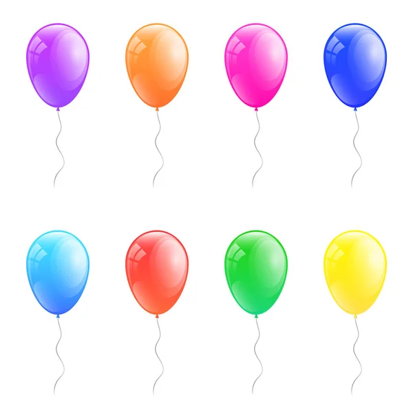 Sammlung Von Bunten Luftballons Vektor — Stockvektor