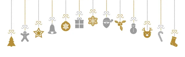 Cabeçalho Panorâmico Com Decorações Natal Vetor —  Vetores de Stock