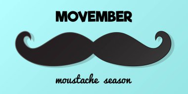 Movember - poster bıyıklı. Vektör.