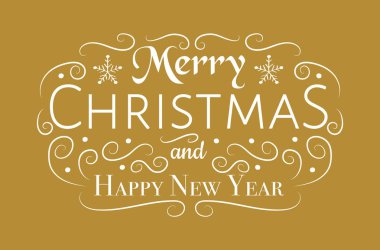 Merry Christmas - metin dekorasyonu ile. Vektör.