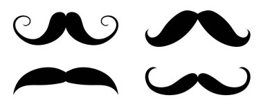 Komik bıyıkları kümesi. Vektör. 