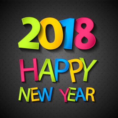 Mutlu yeni yıl 2018 - güzel poster. Vektör.