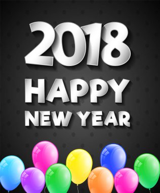 Mutlu yeni yıl 2018 - güzel poster. Vektör.