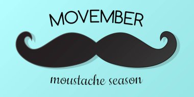 Movember - poster bıyıklı. Vektör. 