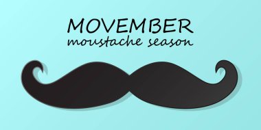 Movember - poster bıyıklı. Vektör. 