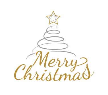 Merry Christmas - tebrik ve illüstrasyon kart. Vektör.