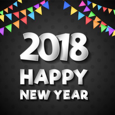 Parlak afiş için mutlu yeni yıl 2018. Vektör.