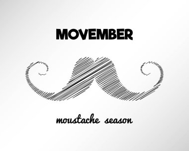 Bıyık sezon - kanser farkındalık olay poster. Vektör. 