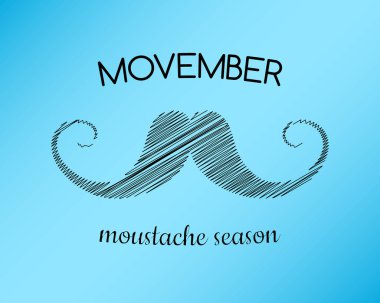 Bıyık sezon - kanser farkındalık olay poster. Vektör. 