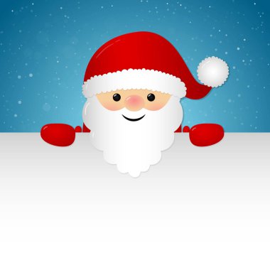 Neşeli Noel Baba boşaltmak - Noel kartı kavramı ile bir kart tutan. Vektör.