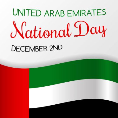 2 Aralık - BAE ulusal gün. Tebrik kartı. Vektör.
