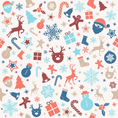 Renkli süslemeleri ile Noel duvar kağıdı. Vektör.