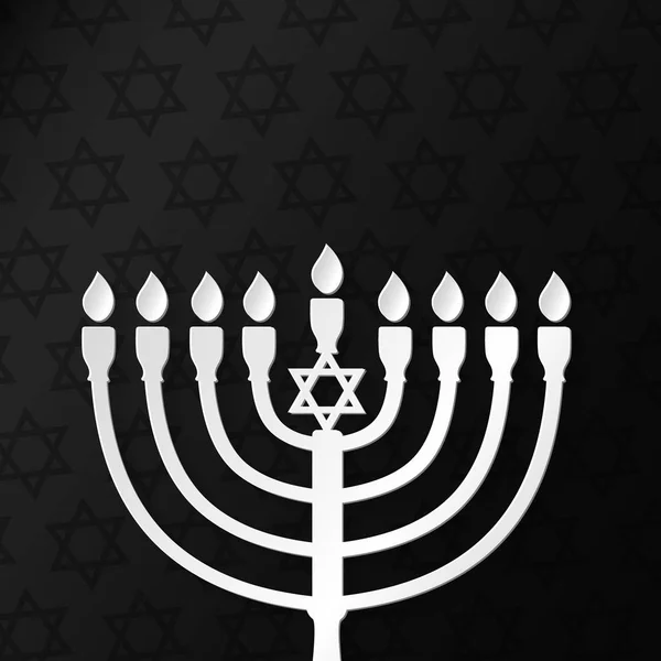 Hanoukka Carte Avec Menorah Copyspace Vecteur — Image vectorielle