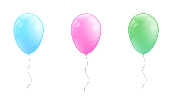 Uppsättning Pastell Färgade Ballonger Vektor — Stock vektor