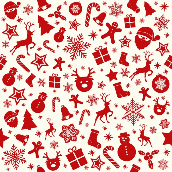 Seamless Christmas Pattern Colourful Decoration Vector — Stock Vector