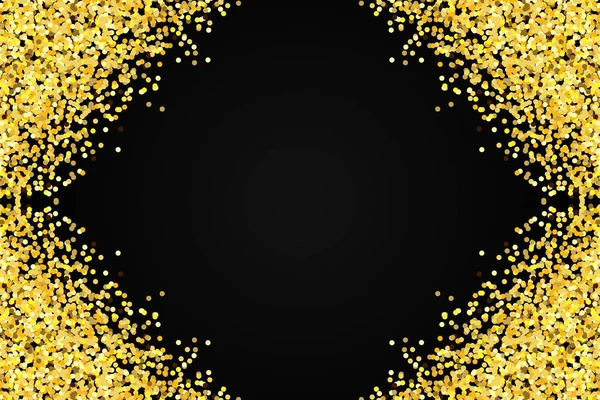 Golden Glitter Black Background Vector — Stock Vector