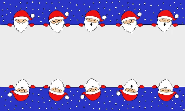 Engraçado Papai Noel Estilo Cartoon Com Copyspace Vetor — Vetor de Stock
