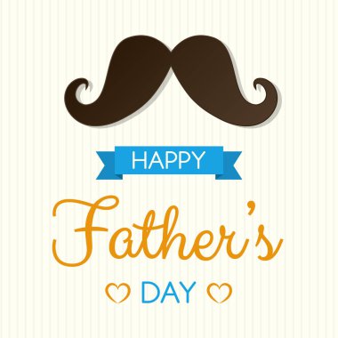 Mutlu babalar günü - bıyık ve dilek ile komik kartı. Vektör.