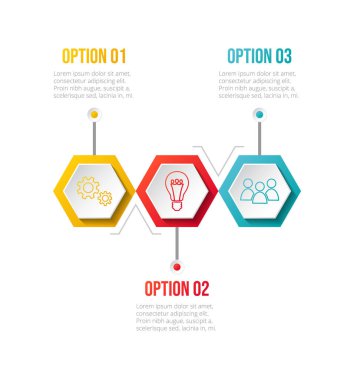 Renkli simgeler Infographic şablonu. Vektör.