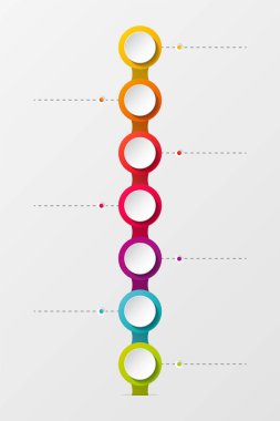 Yuvarlak simgeler ile boş şirket kilometre taşı kavramı. Vektör.