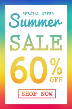 Renkli poster yaz Satılık. Vektör.