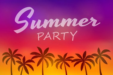 Yaz tatili - tropikal kartı. Vektör.