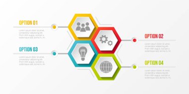 Simgeleri ile iş infograph. Vektör.