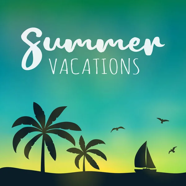 Sommerurlaub Tropenkarte Vektor — Stockvektor
