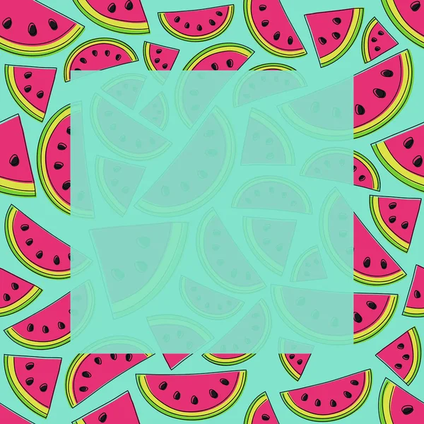 Template Card Summer Sale Watermelons Copyspace Vector — Stock Vector