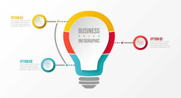 Ideia Negócio Infográfico Colorido Com Ícones Vetor —  Vetores de Stock