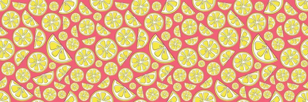 Літній Фон Милою Рукою Намальованими Лимонами Векторні — стоковий вектор