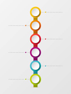 Yuvarlak simgeler ile boş şirket kilometre taşı kavramı. Vektör.