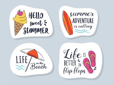 Komik metin ile rengarenk yaz sopa. Vektör.