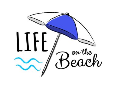 Yaz - komik el çekilmiş etiket retro tarzı. Vektör.