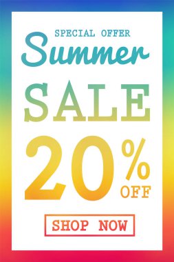 Renkli poster tasarımı yaz Satılık. Vektör.