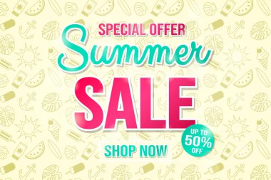 Yaz Satılık - metin ile parlak amaç. Vektör.