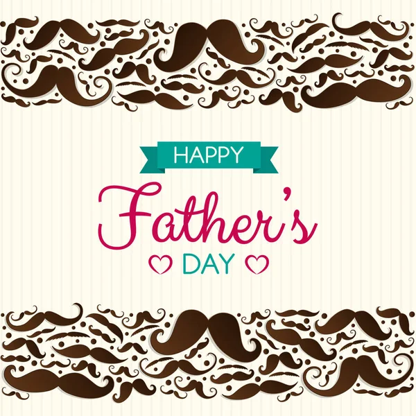 Father Day Poster Funny Mustaches Vector — Stock Vector