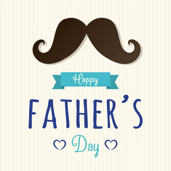 Happy Father Day Ontwerp Van Schattige Achtergrond Met Snor Groet — Stockvector