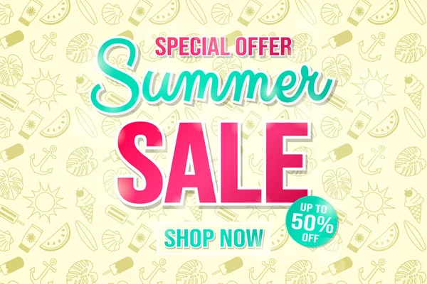 Yaz Satılık - metin ile parlak amaç. Vektör.