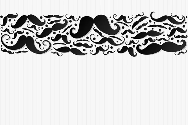 Fundo Branco Com Bigodes Engraçados Banner Com Copyspace Vetor — Vetor de Stock