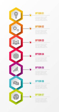 Şablon / iş Infographic te adımları ile. Vektör.