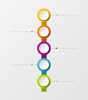 Yuvarlak simgeler ile boş şirket kilometre taşı kavramı. Vektör.