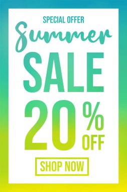 Yaz Satılık - renkli poster. Vektör.