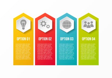 Infographic farklı seçeneklerle şablonu. Vektör.